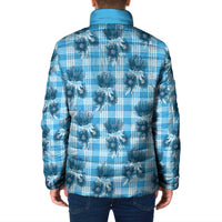 Blue Palaka Hawaii Padded Jacket Hawaiian Lehua Blossoms LT05 - Polynesian Pride