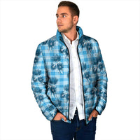 Blue Palaka Hawaii Padded Jacket Hawaiian Lehua Blossoms LT05 - Polynesian Pride