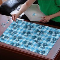 Blue Palaka Hawaii Puzzle Hawaiian Lehua Blossoms LT05 - Polynesian Pride