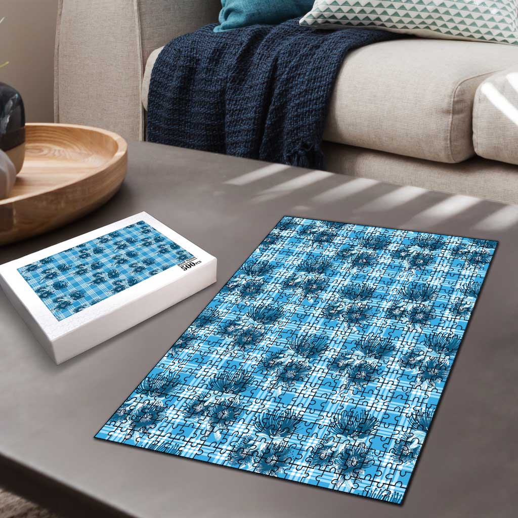 Blue Palaka Hawaii Puzzle Hawaiian Lehua Blossoms LT05 - Polynesian Pride