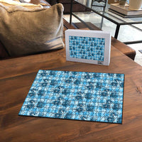 Blue Palaka Hawaii Puzzle Hawaiian Lehua Blossoms LT05 - Polynesian Pride