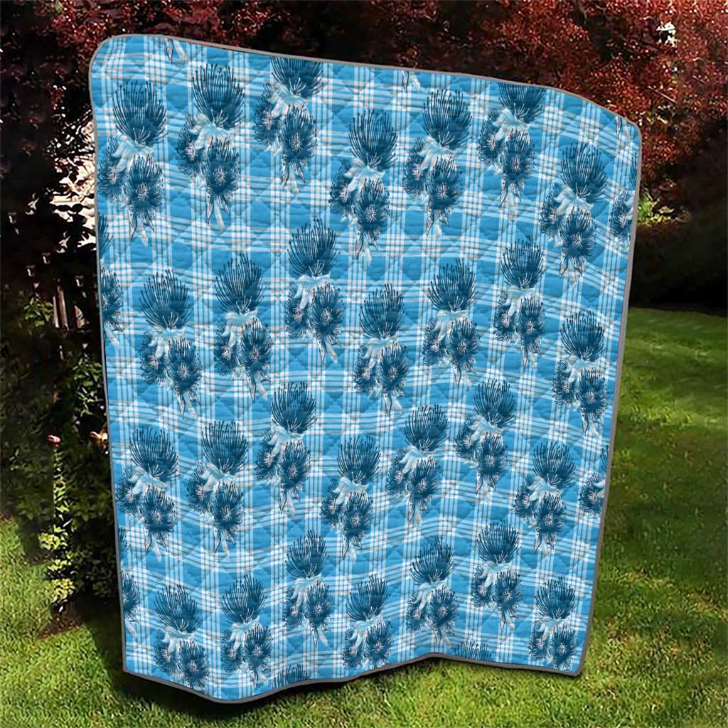 Blue Palaka Hawaii Quilt Hawaiian Lehua Blossoms LT05 - Polynesian Pride