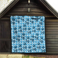 Blue Palaka Hawaii Quilt Hawaiian Lehua Blossoms LT05 - Polynesian Pride