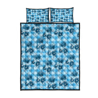 Blue Palaka Hawaii Quilt Bed Set Hawaiian Lehua Blossoms LT05 - Polynesian Pride