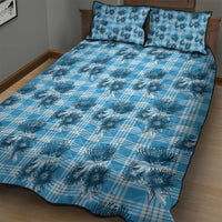 Blue Palaka Hawaii Quilt Bed Set Hawaiian Lehua Blossoms LT05 - Polynesian Pride