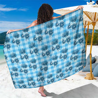Blue Palaka Hawaii Sarong Hawaiian Lehua Blossoms LT05 One Size 44 x 66 inches Blue - Polynesian Pride