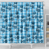 Blue Palaka Hawaii Shower Curtain Hawaiian Lehua Blossoms LT05 - Polynesian Pride