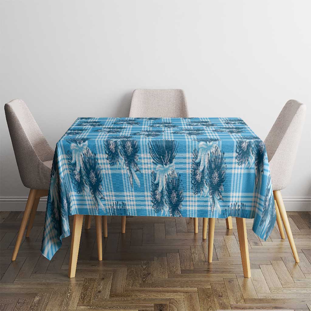 Blue Palaka Hawaii Tablecloth Hawaiian Lehua Blossoms LT05 - Polynesian Pride