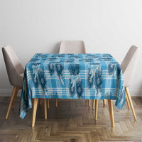 Blue Palaka Hawaii Tablecloth Hawaiian Lehua Blossoms LT05 - Polynesian Pride