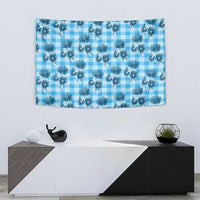Blue Palaka Hawaii Tapestry Hawaiian Lehua Blossoms LT05 - Polynesian Pride