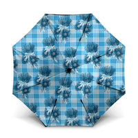 Blue Palaka Hawaii Umbrella Hawaiian Lehua Blossoms LT05 One Size Folded 11.42 inch Opened Diameter 37.4 inch Blue - Polynesian Pride