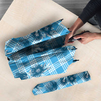 Blue Palaka Hawaii Umbrella Hawaiian Lehua Blossoms LT05 - Polynesian Pride