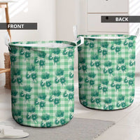 Green Palaka Hawaii Laundry Basket Hawaiian Lehua Blossoms LT05 - Polynesian Pride