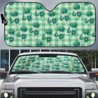 Green Palaka Hawaii Auto Sun Shade Hawaiian Lehua Blossoms LT05 Green - Polynesian Pride