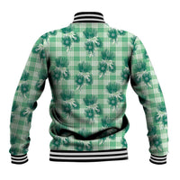 Green Palaka Hawaii Baseball Jacket Hawaiian Lehua Blossoms LT05 - Polynesian Pride