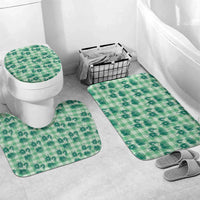 Green Palaka Hawaii Bathroom Set Hawaiian Lehua Blossoms LT05 Mat Set Only (3 pcs) One Size Green - Polynesian Pride