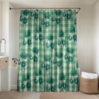 Green Palaka Hawaii Bathroom Set Hawaiian Lehua Blossoms LT05 Shower Curtain Only Green - Polynesian Pride