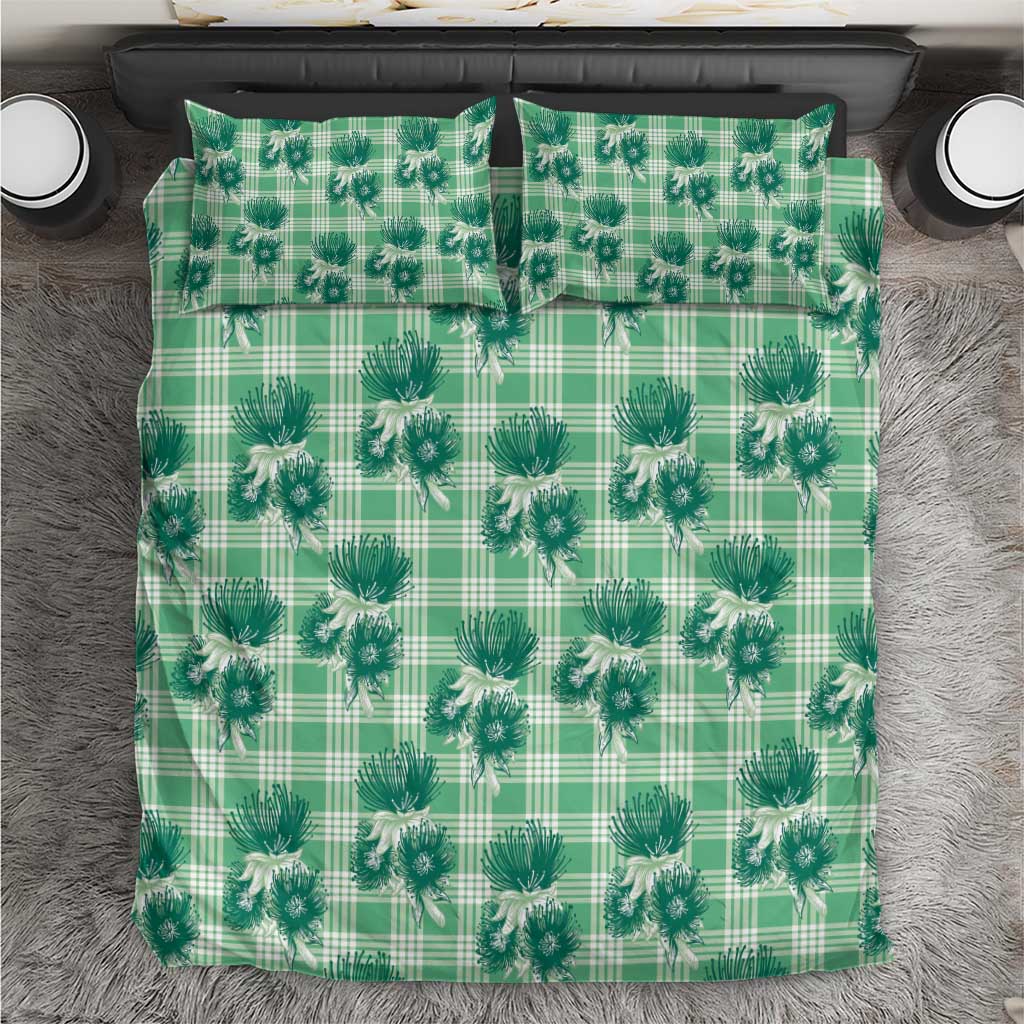 Green Palaka Hawaii Bedding Set Hawaiian Lehua Blossoms LT05 Green - Polynesian Pride