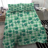 Green Palaka Hawaii Bedding Set Hawaiian Lehua Blossoms LT05 - Polynesian Pride