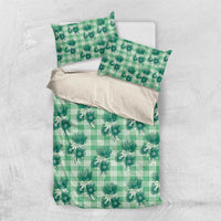 Green Palaka Hawaii Bedding Set Hawaiian Lehua Blossoms LT05 US Twin 172cm x 218cm Green - Polynesian Pride