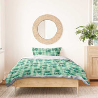 Green Palaka Hawaii Bedding Set Hawaiian Lehua Blossoms LT05 - Polynesian Pride