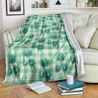 Green Palaka Hawaii Blanket Hawaiian Lehua Blossoms LT05 Green - Polynesian Pride