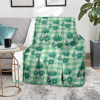Green Palaka Hawaii Blanket Hawaiian Lehua Blossoms LT05 - Polynesian Pride