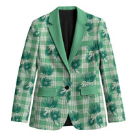 Green Palaka Hawaii Blazer Hawaiian Lehua Blossoms LT05 Unisex Green - Polynesian Pride
