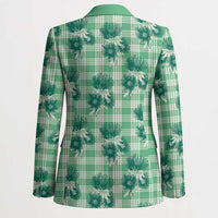 Green Palaka Hawaii Blazer Hawaiian Lehua Blossoms LT05 - Polynesian Pride