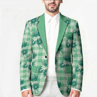 Green Palaka Hawaii Blazer Hawaiian Lehua Blossoms LT05 - Polynesian Pride