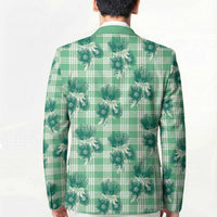 Green Palaka Hawaii Blazer Hawaiian Lehua Blossoms LT05 - Polynesian Pride