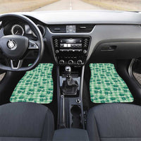 Green Palaka Hawaii Car Mats Hawaiian Lehua Blossoms LT05 Set 2pcs - Front Green - Polynesian Pride