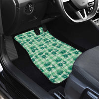 Green Palaka Hawaii Car Mats Hawaiian Lehua Blossoms LT05 - Polynesian Pride