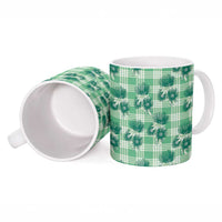 Green Palaka Hawaii Ceramic Mug Hawaiian Lehua Blossoms LT05 - Polynesian Pride