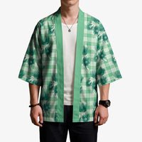 Green Palaka Hawaii Kimono Hawaiian Lehua Blossoms LT05 - Polynesian Pride