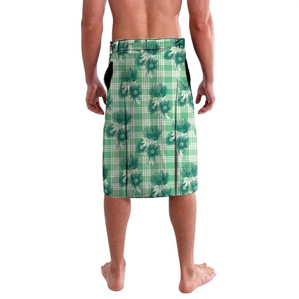 Green Palaka Hawaii Lavalava Hawaiian Lehua Blossoms LT05 - Polynesian Pride