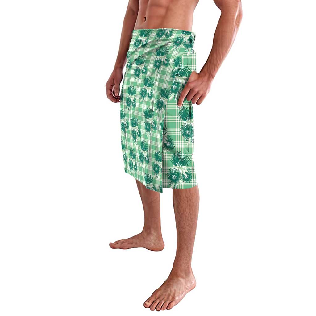 Green Palaka Hawaii Lavalava Hawaiian Lehua Blossoms LT05 - Polynesian Pride