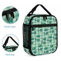 Green Palaka Hawaii Lunch Bag Hawaiian Lehua Blossoms LT05 - Polynesian Pride