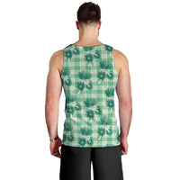 Green Palaka Hawaii Men Tank Top Hawaiian Lehua Blossoms LT05 - Polynesian Pride