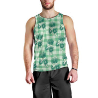 Green Palaka Hawaii Men Tank Top Hawaiian Lehua Blossoms LT05 - Polynesian Pride