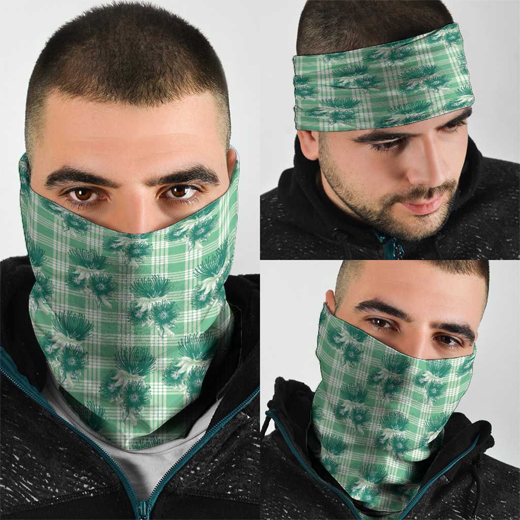 Green Palaka Hawaii Neck Gaiter Hawaiian Lehua Blossoms LT05 - Polynesian Pride
