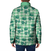Green Palaka Hawaii Padded Jacket Hawaiian Lehua Blossoms LT05 - Polynesian Pride