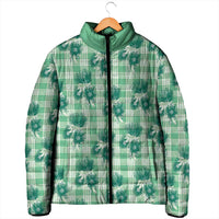 Green Palaka Hawaii Padded Jacket Hawaiian Lehua Blossoms LT05 - Polynesian Pride