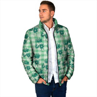 Green Palaka Hawaii Padded Jacket Hawaiian Lehua Blossoms LT05 - Polynesian Pride