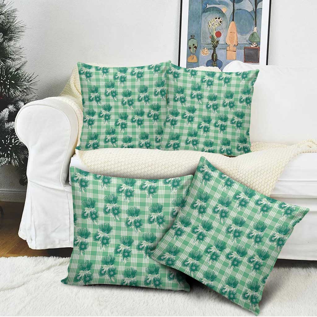 Green Palaka Hawaii Pillow Cover Hawaiian Lehua Blossoms LT05 - Polynesian Pride