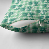Green Palaka Hawaii Pillow Cover Hawaiian Lehua Blossoms LT05 - Polynesian Pride