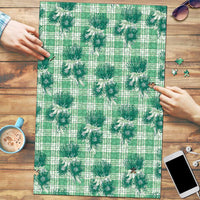 Green Palaka Hawaii Puzzle Hawaiian Lehua Blossoms LT05 Green - Polynesian Pride