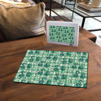Green Palaka Hawaii Puzzle Hawaiian Lehua Blossoms LT05 - Polynesian Pride