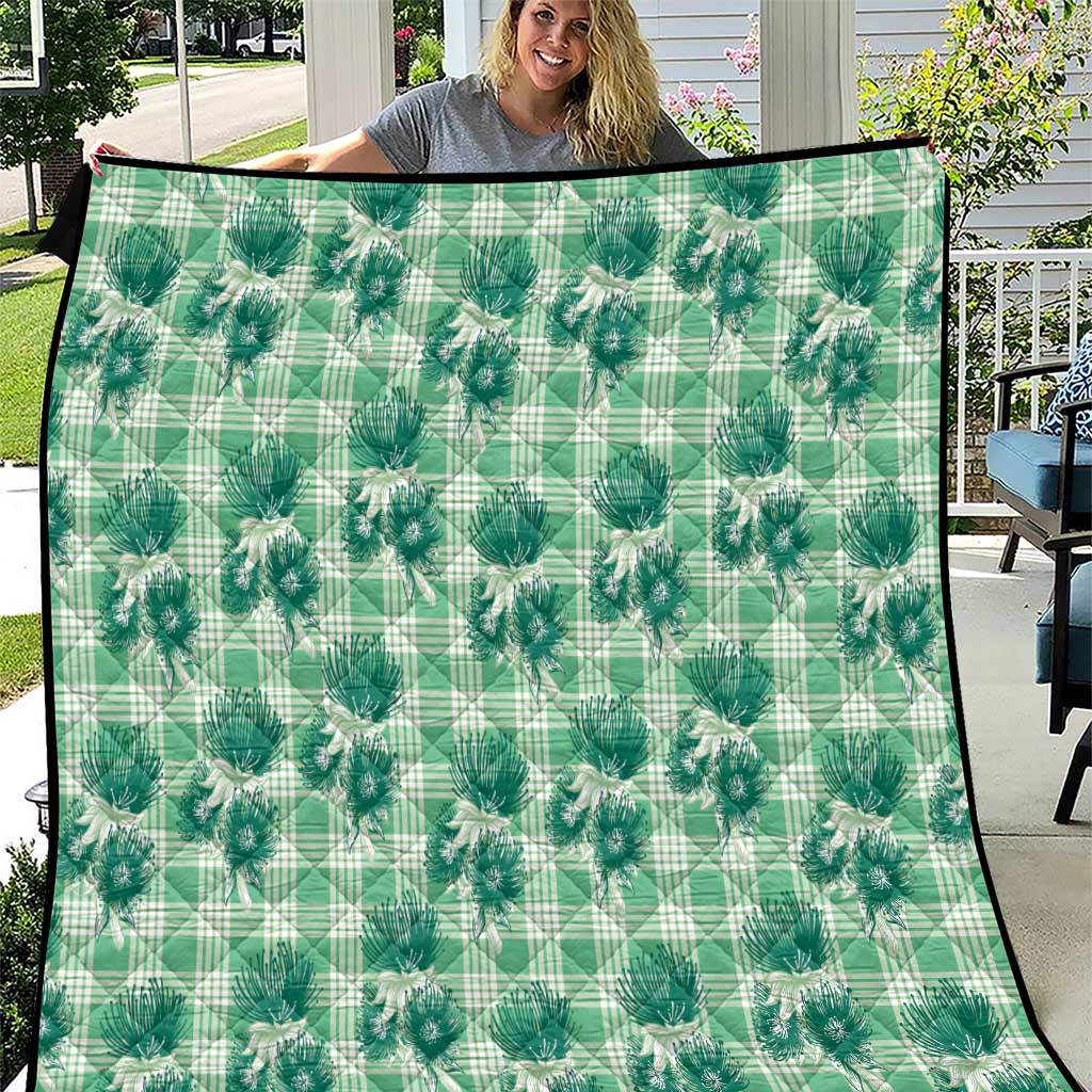 Green Palaka Hawaii Quilt Hawaiian Lehua Blossoms LT05 Green - Polynesian Pride