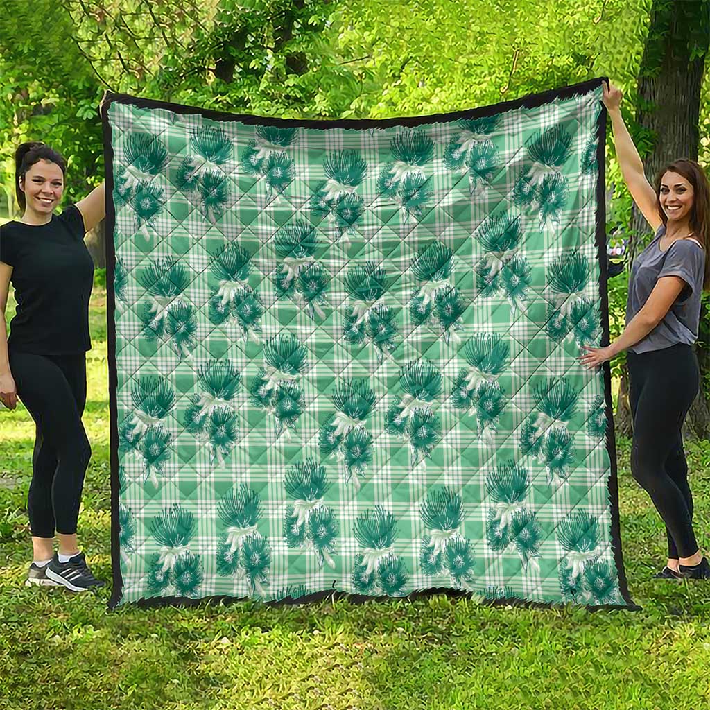 Green Palaka Hawaii Quilt Hawaiian Lehua Blossoms LT05 - Polynesian Pride